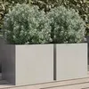 Image de vidaXL Jardinières 2 pcs argenté 32x30x29 cm acier inoxydable