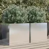 Image de vidaXL Jardinières 2 pcs argenté 42x40x39 cm acier inoxydable