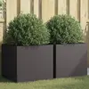 Image de vidaXL Jardinières 2 pcs noir 49x47x46 cm acier