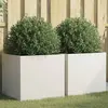 Image de vidaXL Jardinières 2 pcs blanc 49x47x46 cm acier