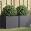Image de vidaXL Jardinières 2 pcs anthracite 49x47x46 cm acier