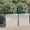 Image de vidaXL Jardinières 2 pcs argenté 49x47x46 cm acier inoxydable