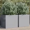 Image de vidaXL Jardinières 2 pcs argenté 49x47x46 cm acier galvanisé