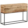 Image de vidaXL Console, table de couloir avec pieds en fer, table d'appoint pour salon, chambre à coucher, table basse, buffet, style industriel, bois massif de mangue, fer de mangue rugueuse