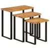 Image de vidaXL Tables gigognes 3 pcs avec bord vivant bois massif d'acacia