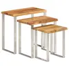Image de vidaXL Tables gigognes 3 pcs avec bord vivant bois massif d'acacia