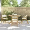 Image de vidaXL Chaises de bistro pliantes lot de 4 et coussins blanc crème