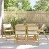 Image de vidaXL Chaises de bistro pliantes lot de 6 et coussins blanc crème