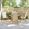 Image de vidaXL Chaises inclinables de jardin pliantes lot de 4 coussins bambou