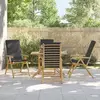 Image de vidaXL Chaises inclinables de jardin pliantes lot de 4 coussins bambou