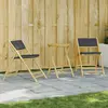 Image de vidaXL Ensemble de bistro pliante 3 pcs et coussins gris foncé bambou