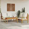 Image de vidaXL Salon de jardin 3 pcs avec coussins bois massif d'acacia
