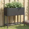Image de vidaXL Jardinières avec étagère 2 pcs noir 70x28x70 cm résine tressée