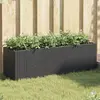 Image de vidaXL Jardinières avec 3 pots 2 pcs noir 105x30x32 cm résine tressée