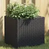 Image de vidaXL Jardinières 2 pcs noir 36x30x32 cm résine tressée