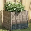 Image de vidaXL Jardinières 2 pcs gris 36x30x32 cm résine tressée
