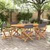Image de vidaXL Chaises pliables de jardin lot de 6 gris foncé tissu