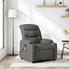 Image de vidaXL Fauteuil de massage inclinable Gris foncé Tissu