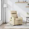 Image de vidaXL Fauteuil de massage inclinable Crème Tissu