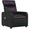 Image de vidaXL Fauteuil de Massage Inclinable, Chaise avec Repose-pieds, Siège avec Dossier et Accoudoirs Salle de Séjour, Moderne, Noir Similicuir