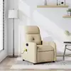 Image de vidaXL Fauteuil de massage inclinable Crème Tissu