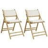 Image de vidaXL Chaises de bistro pliantes lot de 2 et coussins blanc crème