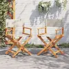 Image de vidaXL Chaises de réalisateur pliables lot de 2 blanc crème tissu