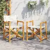 Image de vidaXL Chaises de réalisateur pliables lot de 2 blanc crème tissu