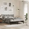 Image de vidaXL Cadre de lit métal sans matelas avec tête de lit noir 137x190cm
