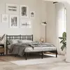 Image de vidaXL Cadre de lit métal sans matelas avec tête de lit noir 140x190cm