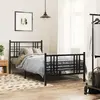 Image de vidaXL Cadre de lit métal sans matelas et pied de lit noir 100x200 cm