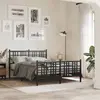 Image de vidaXL Cadre de lit métal sans matelas avec pied de lit noir 137x190cm