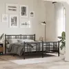 Image de vidaXL Cadre de lit métal sans matelas avec pied de lit noir 150x200cm