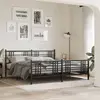 Image de vidaXL Cadre de lit métal sans matelas avec pied de lit noir 183x213cm