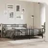 Image de vidaXL Cadre de lit métal sans matelas avec pied de lit noir 200x200cm