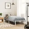 Image de vidaXL Cadre de lit métal sans matelas avec tête de lit blanc 75x190cm