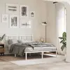 Image de vidaXL Cadre de lit métal sans matelas et tête de lit blanc 140x190 cm