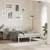 Image de vidaXL Cadre de lit métal sans matelas et tête de lit blanc 140x200 cm