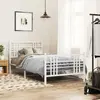Image de vidaXL Cadre de lit métal sans matelas avec pied de lit blanc 90x190cm