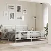 Image de vidaXL Cadre de lit métal sans matelas et pied de lit blanc 193x203 cm