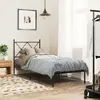 Image de vidaXL Cadre de lit métal sans matelas avec tête de lit noir 75x190 cm