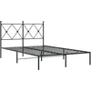 Image de vidaXL Cadre de lit métal sans matelas avec tête de lit noir 120x190cm