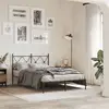 Image de vidaXL Cadre de lit métal sans matelas avec tête de lit noir 120x200cm