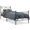 Image de vidaXL Cadre de lit métal sans matelas avec pied de lit noir 75x190 cm