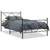 Image de vidaXL Cadre de lit métal sans matelas avec pied de lit noir 100x190cm