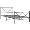 Image de vidaXL Cadre de lit métal sans matelas avec pied de lit noir 107x203cm