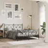 Image de vidaXL Cadre de lit métal sans matelas avec pied de lit noir 140x190cm