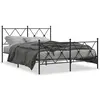 Image de vidaXL Cadre de lit métal sans matelas avec pied de lit noir 140x200cm