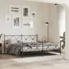 Image de vidaXL Cadre de lit métal sans matelas avec pied de lit noir 183x213cm