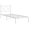 Image de vidaXL Bedframe met hoofdbord zonder matras metaal wit 75x190 cm
